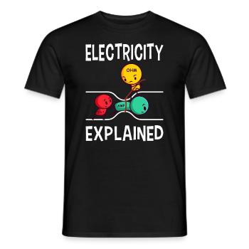 Electrician Electrician Electronics Technician Gift - Men's T-Shirt - black - Front - AI Model Male 178 light (178cm)
