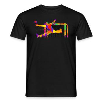 Aquarell-Splash Handball-Torwart Geschenkidee - Männer T-Shirt - Schwarz - Vorne - AI Model Male 178 light (178cm)
