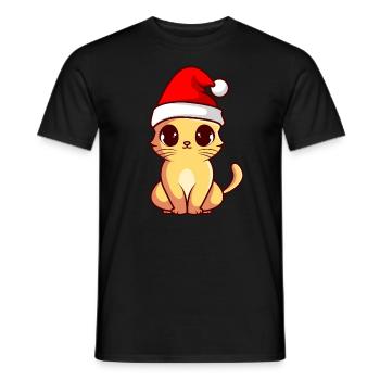 Noël chat chats noël mignon chat - T-shirt homme - noir - Devant - AI Model Male 178 light (178cm)