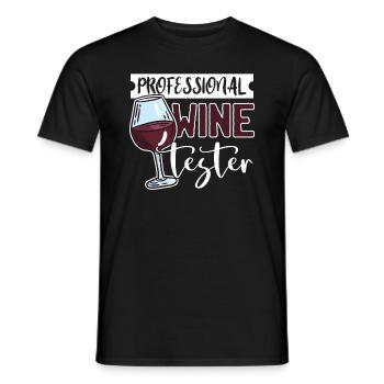 Thème de buveur d'alcool verre de dégustation de vin - T-shirt homme - noir - Devant - AI Model Male 178 light (178cm)
