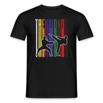 Coup de pied d'arts martiaux de Taekwondo TKD Tae Kwon Do Vintage - T-shirt homme - noir - Devant - AI Model Male 178 light (178cm)