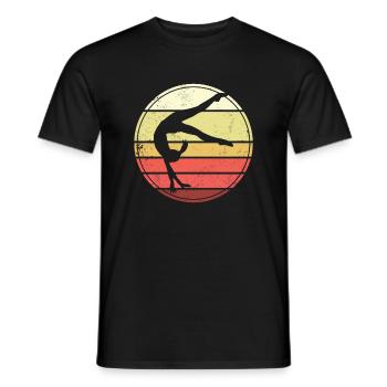 Gymnaste amateur de gymnastique acrobatique vintage - T-shirt homme - noir - Devant - AI Model Male 178 light (178cm)