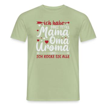 Urgroßmutter Uroma Geschenkidee - Männer T-Shirt - Sage - Vorne - AI Model Male 178 light (178cm)