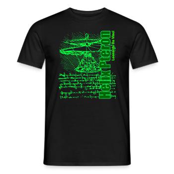 Leonardo da Vinci - Helix Pteron - Helicopter - Men's T-Shirt - black - Front - AI Model Male 178 light (178cm)