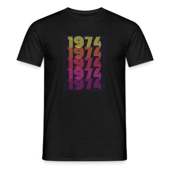1974 Rétro - T-shirt homme - noir - Devant - AI Model Male 178 light (178cm)