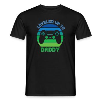 Leveled up to Daddy - Men's T-Shirt - black - Front - AI Model Male 178 light (178cm)