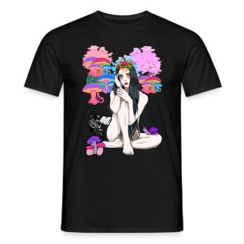 Nature Magic Magie Occulte Spiritual Fantasy Forest - T-shirt homme - noir - Devant - AI Model Male 178 light (178cm)