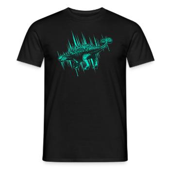 Ankylosaurus Dinosaur - Men's T-Shirt - black - Front - AI Model Male 178 light (178cm)