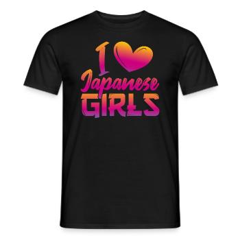 I love Japanese girls - Men's T-Shirt - black - Front - AI Model Male 178 light (178cm)