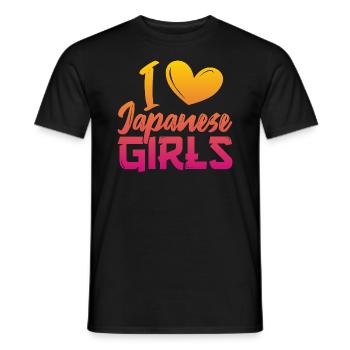 I love Japanese girls - Men's T-Shirt - black - Front - AI Model Male 178 light (178cm)