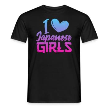 I love Japanese girls - Men's T-Shirt - black - Front - AI Model Male 178 light (178cm)