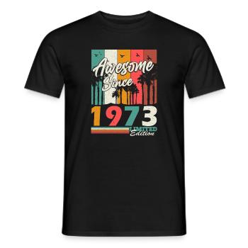 1973 Jahrgang geboren Vintage Geburtstag Geschenk - Männer T-Shirt - Schwarz - Vorne - AI Model Male 178 light (178cm)