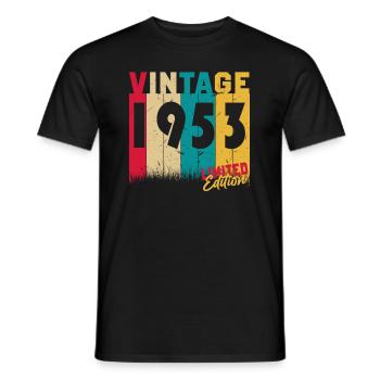 70 birthday 70 years born 1953 - Men's T-Shirt - black - Front - AI Model Male 178 light (178cm)