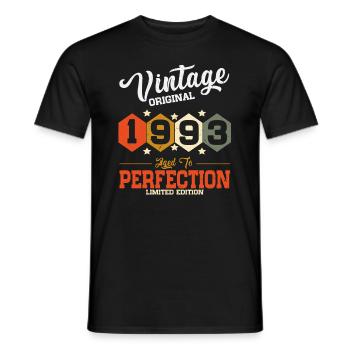 Vintage 1993 vintage anniversaire rétro cadeau - T-shirt homme - noir - Devant - AI Model Male 178 light (178cm)