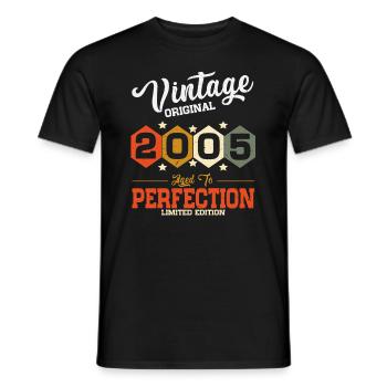 Vintage 2005 vintage anniversaire cadeau rétro - T-shirt homme - noir - Devant - AI Model Male 178 light (178cm)