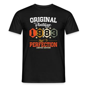 Original 1983 Vintage vintage retro anniversaire - T-shirt homme - noir - Devant - AI Model Male 178 light (178cm)