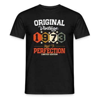 Original 1973 Vintage vintage retro anniversaire - T-shirt homme - noir - Devant - AI Model Male 178 light (178cm)