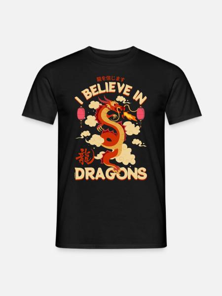 Believe in dragons - Men's T-Shirt - black