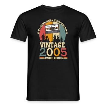 2005 vintage vintage cadeau d’anniversaire rétro - T-shirt homme - noir - Devant - AI Model Male 178 light (178cm)
