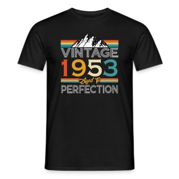Born 1953 70 years birthday - Men's T-Shirt - black - Front - AI Model Male 178 light (178cm)