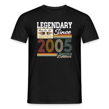 2005 vintage vintage cadeau d’anniversaire rétro - T-shirt homme - noir - Devant - AI Model Male 178 light (178cm)