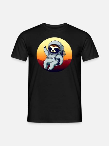 Lazyer in space at sunset - Men's T-Shirt - black