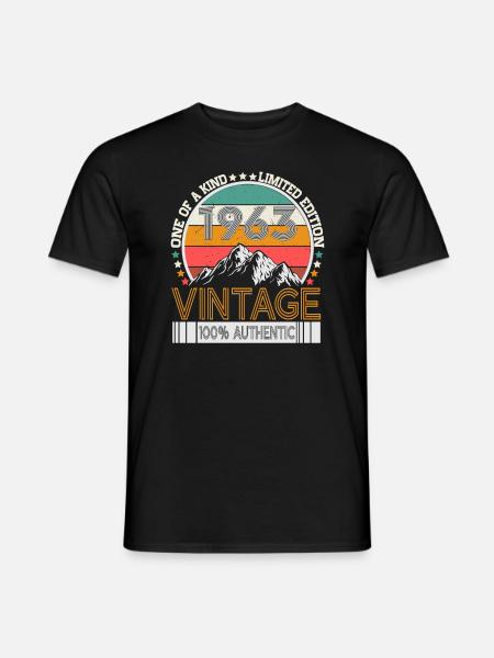 1963 Jahrgang Vintage Retro Geburtstag Geschenk - Männer T-Shirt - Schwarz