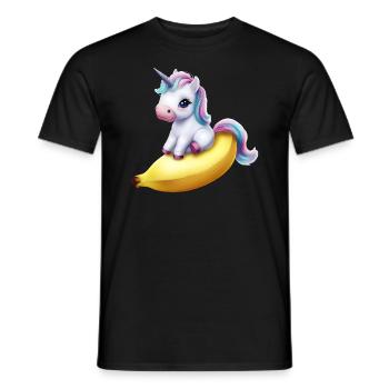 Einhorn auf Banane - Männer T-Shirt - Schwarz - Vorne - AI Model Male 178 light (178cm)
