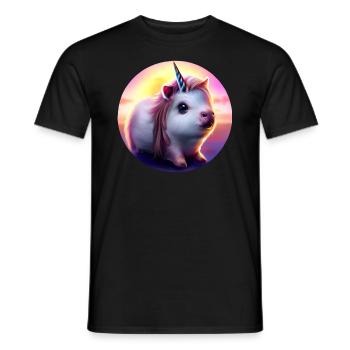 Licorne cochon d’Inde - T-shirt homme - noir - Devant - AI Model Male 178 light (178cm)