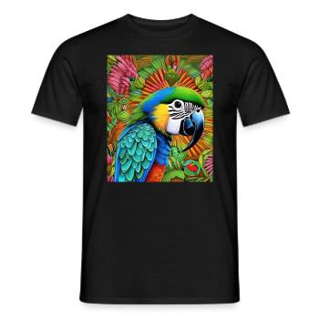 Papagei - Männer T-Shirt - Schwarz - Vorne - AI Model Male 178 light (178cm)