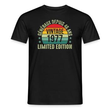 généraux depuis 46 ans, 46e anniversaire Original - T-shirt homme - noir - Devant - AI Model Male 178 light (178cm)