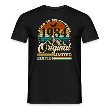 Original 1984 Vintage Vintage Birthday Gift - Men's T-Shirt - black - Front - AI Model Male 178 light (178cm)