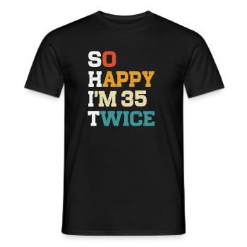 70 Anniversaire 70 Ans Né en 1954 - T-shirt homme - noir - Devant - AI Model Male 178 light (178cm)