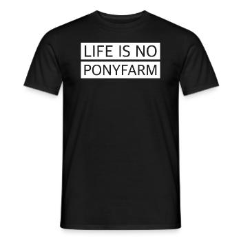 Das Leben ist kein Ponyhof | lustige Sprüche - Männer T-Shirt - Schwarz - Vorne - AI Model Male 178 light (178cm)