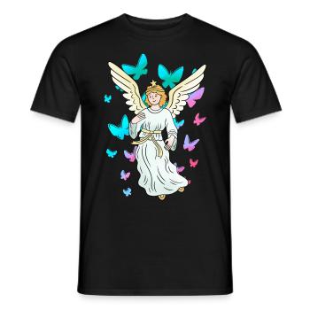 celestial spring butterflies nature angel - Men's T-Shirt - black - Front - AI Model Male 178 light (178cm)