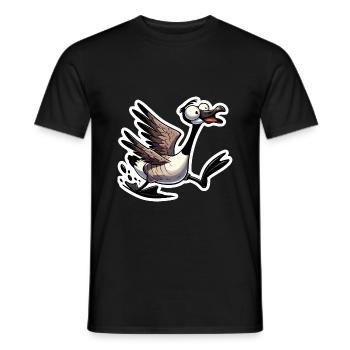 Crazy Canadian Goose Geese - Men's T-Shirt - black - Front - AI Model Male 178 light (178cm)