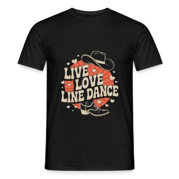 Amour en direct Danse en ligne Danse en ligne Danse amusante - T-shirt homme - noir - Devant - AI Model Male 178 light (178cm)