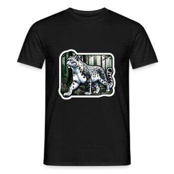 Léopard des neiges Léopard blanc Léopard - T-shirt homme - noir - Devant - AI Model Male 178 light (178cm)