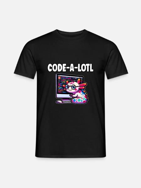 Lustige Codierung Axolotl Programmierung Geschenk - Männer T-Shirt - Schwarz