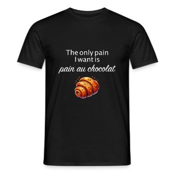 Pain au chocolat - Funny Pain Au Chocolat Pun - T-shirt homme - noir - Devant - AI Model Male 178 light (178cm)