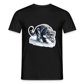 Léopard des neiges Léopard blanc Léopard - T-shirt homme - noir - Devant - AI Model Male 178 light (178cm)