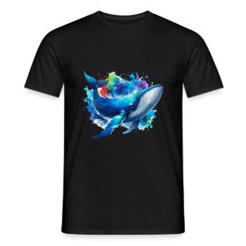 Blauwal Bunter Hintergrund - Männer T-Shirt - Schwarz - Vorne - AI Model Male 178 light (178cm)