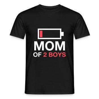 Mom Of Two Boys – Mom Mother 2 Sons Two Boys - Men's T-Shirt - black - Front - AI Model Male 178 light (178cm)