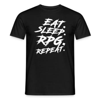 Eat Sleep RPG Repeat Rollenspieler Rollenspiel - Männer T-Shirt - Schwarz - Vorne - AI Model Male 178 light (178cm)