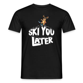 Ski You Later Elch Skiurlaub Apres Ski Shirt - Männer T-Shirt - Schwarz - Vorne - AI Model Male 178 light (178cm)
