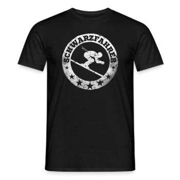 Schwarzfahrer Ski Skifahrer schwarze Piste Grunge - Männer T-Shirt - Schwarz - Vorne - AI Model Male 178 light (178cm)