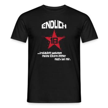 Endlich 18 Eltern wohnen noch bei mir - Männer T-Shirt - Schwarz - Vorne - AI Model Male 178 light (178cm)
