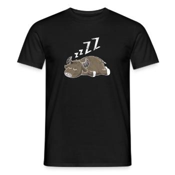 Schlafender Büffel - Männer T-Shirt - Schwarz - Vorne - AI Model Male 178 light (178cm)