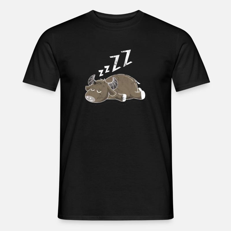 Schlafender Büffel - Männer T-Shirt - Schwarz