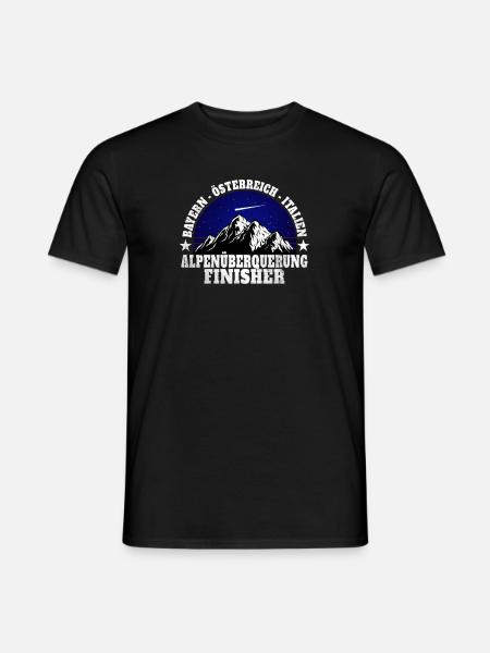 Alpenüberquerung Finisher Wandern Fahrrad Alpen - Männer T-Shirt - Schwarz